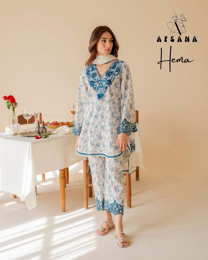 Hema By Afsana Embroidery Patch Muslin Pakistani Readymade Suits Wholesale Online